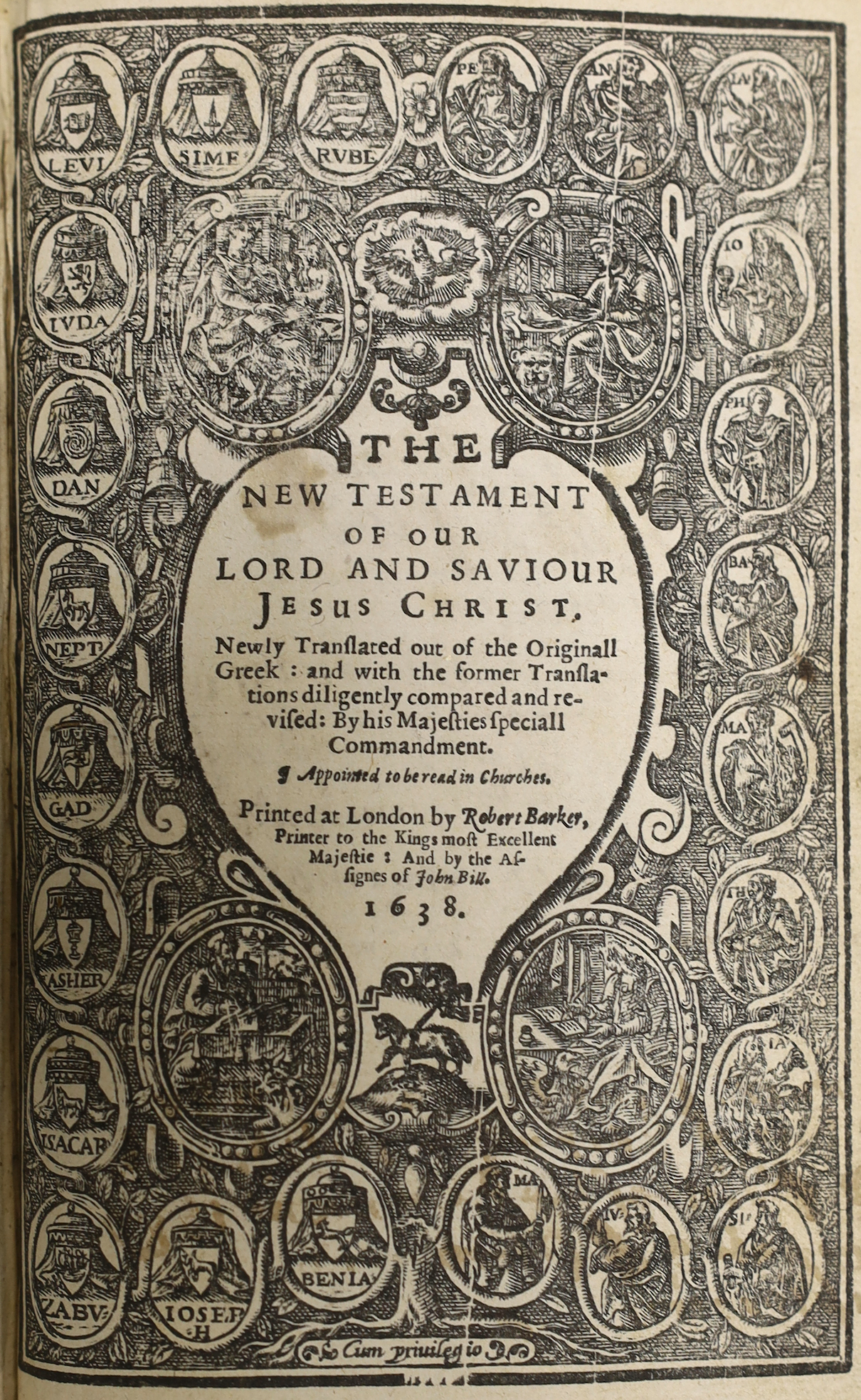 Bible [English]. - The Holy Bible, thick 8vo, contemporary calf, spine cracked, lacking title to Old Testament, commences at ‘’An Act for the Uniformitie of Common Prayer’’, followed by The Psalms, The Genealogies, by J[